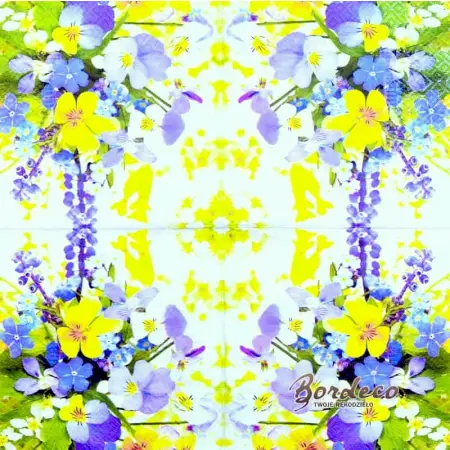 Serwetka do decoupage bratki w rogu 33x33 PAW