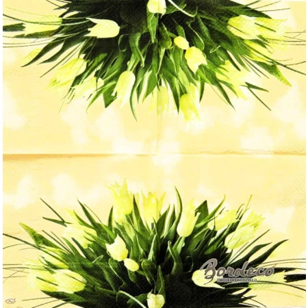 Serwetka do decoupage bukiet białych tulipanów 33x33 PAW Unikat