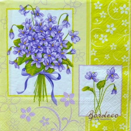 Serwetka do decoupage fiołki 33x33 PAW