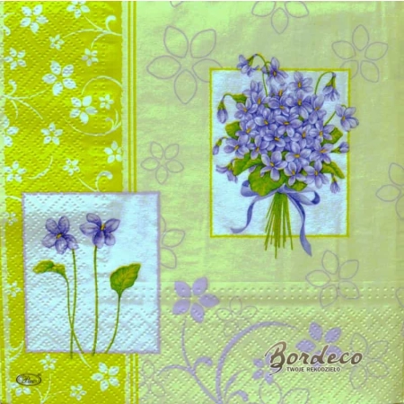 Serwetka do decoupage fiołki 33x33 PAW