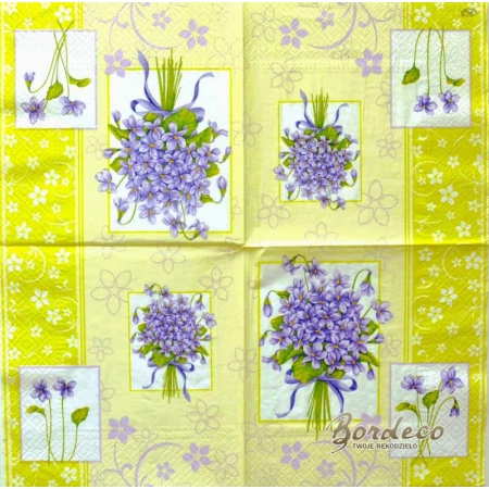 Serwetka do decoupage fiołki 33x33 PAW