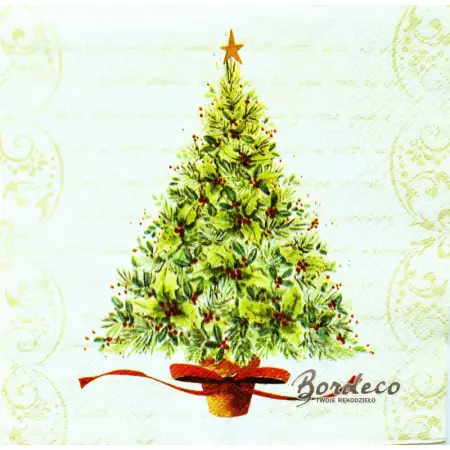 Serwetka do decoupage choinka w doniczce 33x33 PAW Unikat