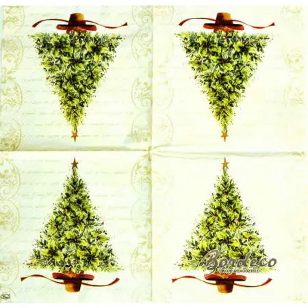 Serwetka do decoupage choinka w doniczce 33x33 PAW Unikat