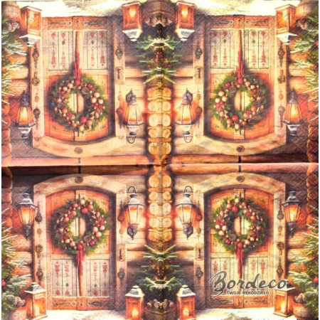 Serwetka do decoupage drzwi góralskie 33x33 PAW