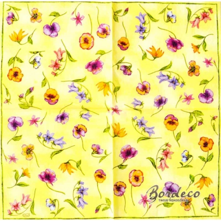 Serwetka do decoupage drobne wiosenne kwiaty 33x33 PAW Unikat