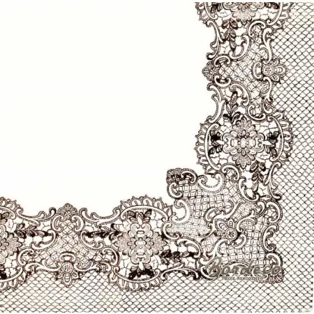 Serwetka do decoupage brązowa koronkowa ramka 33x33 PAW Unikat