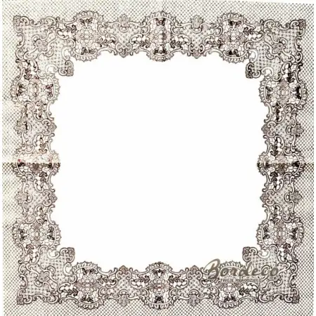Serwetka do decoupage brązowa koronkowa ramka 33x33 PAW Unikat