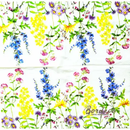 Serwetka do decoupage kolorowe kwiaty łąkowe 33x33 PAW Unikat