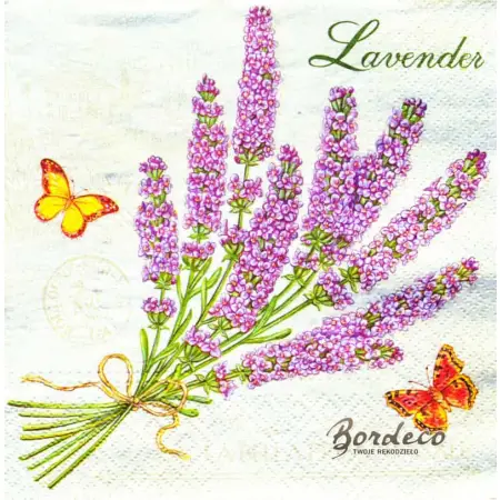 Serwetka do decoupage lawenda w różnej postaci 33x33 PAW Unikat