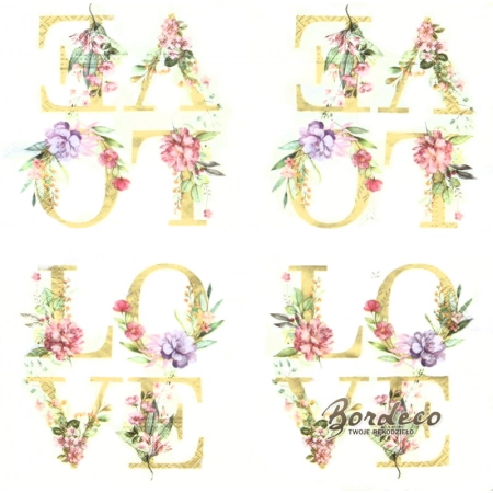 Serwetka do decoupage napis LOVE 33x33 PAW