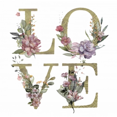 Serwetka do decoupage napis LOVE 33x33 PAW
