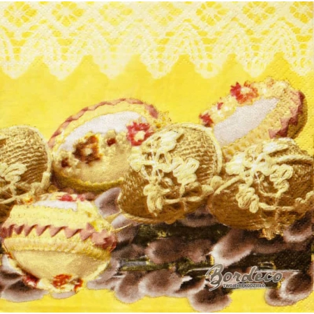 Serwetka do decoupage ludowe pisanki wielkanocne 33x33 PAW