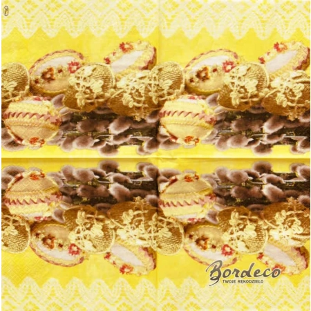 Serwetka do decoupage ludowe pisanki wielkanocne 33x33 PAW