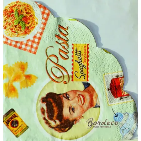 Serwetka do decoupage makaron, pasta retro fi 32 PAW Unikat