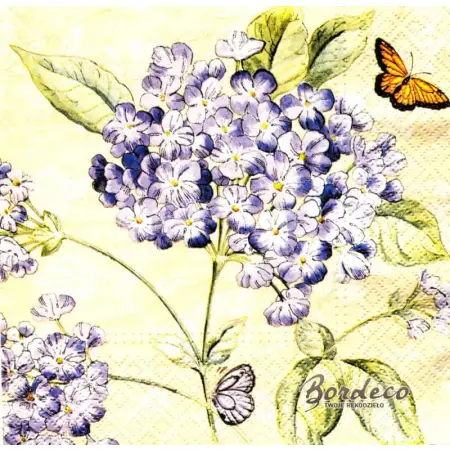 Serwetka do decoupage niebieska malowana hortensja 33x33 PAW Unikat