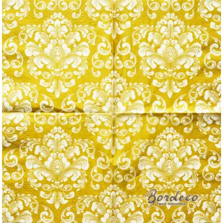 Serwetka do decoupage złoty ornament, tapeta 33x33 PAW Unikat