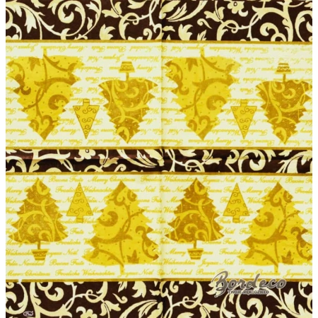 Serwetka do decoupage choinki z bordiurą 33x33 PAW