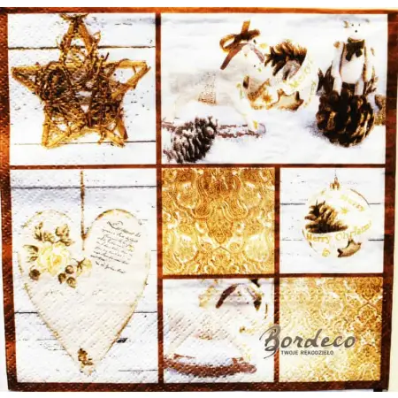 Serwetka do decoupage ozdoby świąteczne 33x33 PAW Unikat