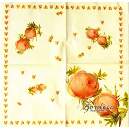 Serwetka dot decoupage pąki róż 33x33 PAW Unikat
