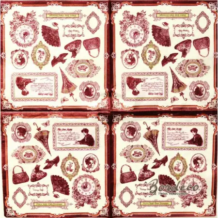 Serwetka do decoupage przedmioty retro, vintage 33x33 PAW Unikat