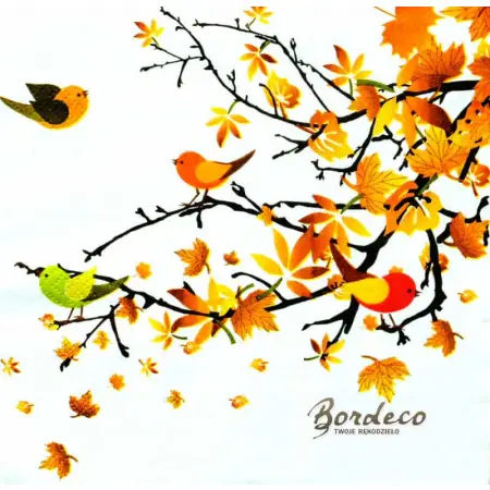 Serwetka do decoupage ptaszki na jesiennej gałązce 33x33 PAW Unikat