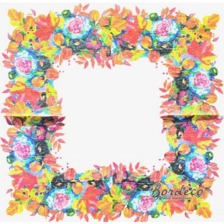 Serwetka do decoupage liście i orzechy 33x33 PAW