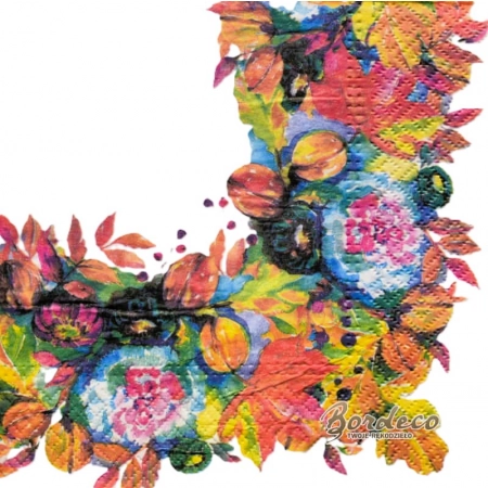 Serwetka do decoupage liście i orzechy 33x33 PAW