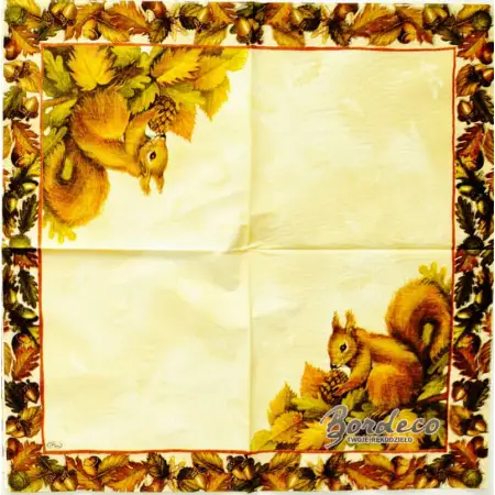 Serwetka do decoupage wiewiórka z szyszką 33x33 PAW Unikat