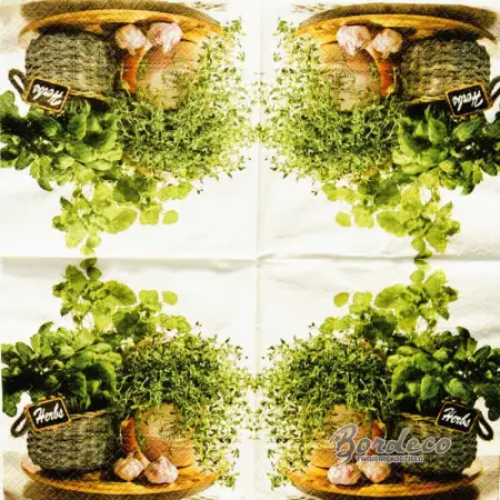 Serwetka do decoupage zioła z czosnkiem 33x33 PAW Unikat