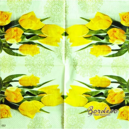 Serwetka do decoupage żółte tulipany 33x33 PAW Unikat