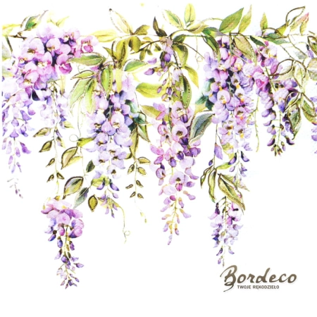 Serwetka do decoupage glicynia fioletowa 33x33 PEPCO