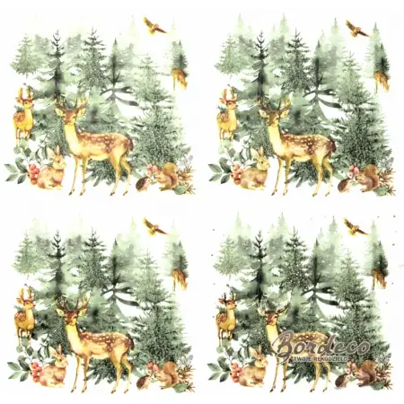 Serwetka do decoupage zwierzęta leśne 33x33 PEPCO