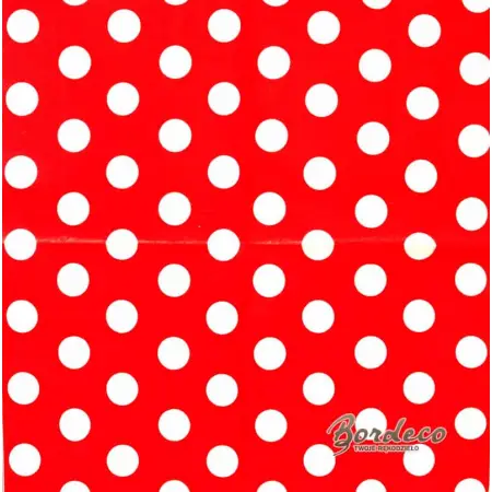 Serwetka do decoupage białe grochy na czerwonym tle 33x33 PIXIE Unikat