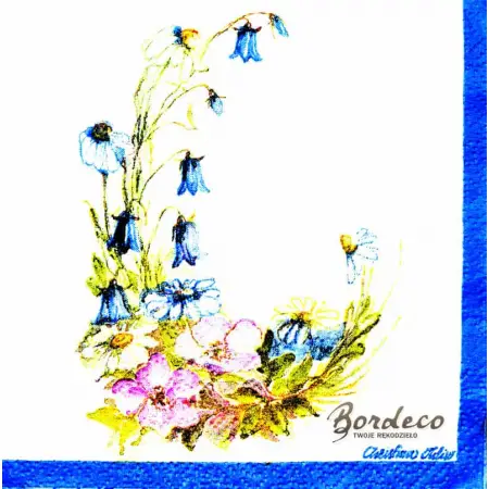Serwetka do decoupage kompozycja kwiatowa z dzwonkami 25x25 PIXIE Unikat