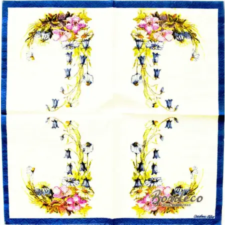 Serwetka do decoupage kompozycja kwiatowa z dzwonkami 25x25 PIXIE Unikat