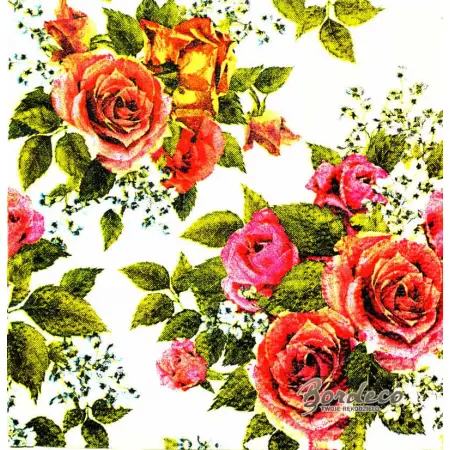 Serwetka do decoupage róże i niezapominajki 25x25 PIXIE Unikat