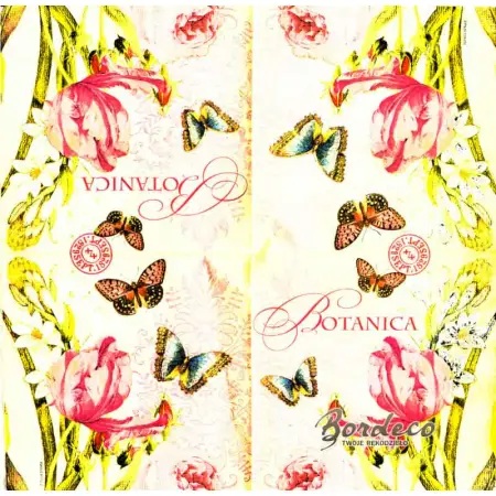 Serwetka do decoupage Botanica, kwiaty i motyle 33x33 PPD Unikat