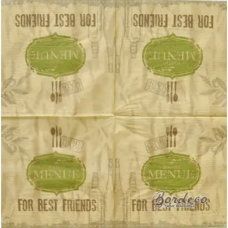 Serwetka do decoupage For Best Friends 33x33 PPD Unikat