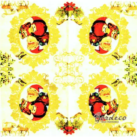 Serwetka do decoupage Mikołaj w ramce vintage 33x33 PPD Unikat
