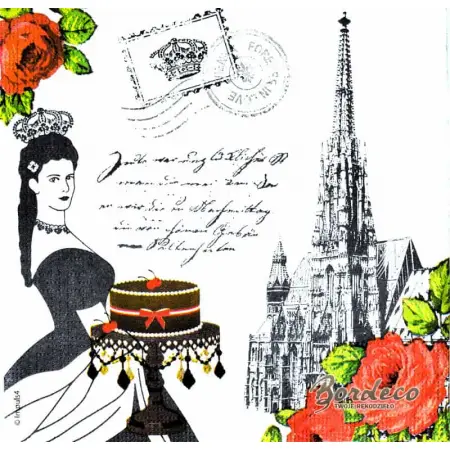 Serwetka do decoupage Wiedeń, vintage 33x33 PPD Unikat