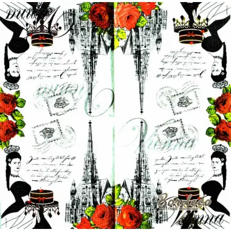Serwetka do decoupage Wiedeń, vintage 33x33 PPD Unikat