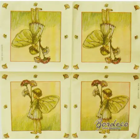 Serwetka do decoupage aniołek z kwiatami 33x33 PPD Unikat