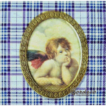Serwetka do decoupage aniołki Rafaela Santi w ramkach 25x25 PPD Unikat