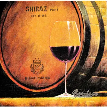 Serwetka do decoupage beczka i kieliszek  wina 33x33 PPD Unikat