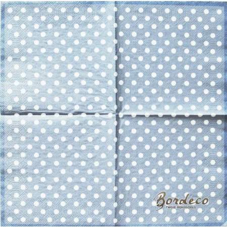Serwetka do decoupage białe groszki na szarym tle 25x25 PPD Unikat