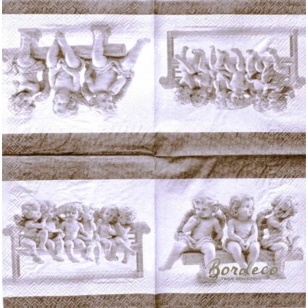 Serwetka do decoupage amorki na ławeczce 25x25 PPD