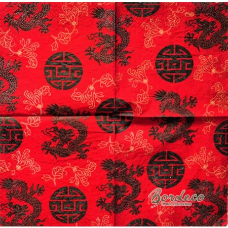 Serwetka do decoupage chiński smok 25x25 PPD Unikat !!! OSTATNIA SZTUKA !!!