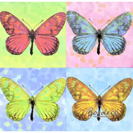 Serwetka do decoupage cztery motyle 33x33 PPD Unikat