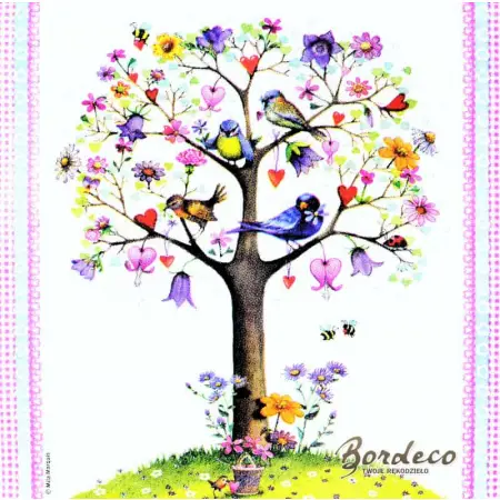 Serwetka do decoupage drzewko zakochanych 25x25 PPD Unikat