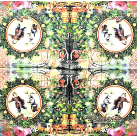 Serwetka do decoupage dzieci na łyżwach 33x33 PPD Unikat